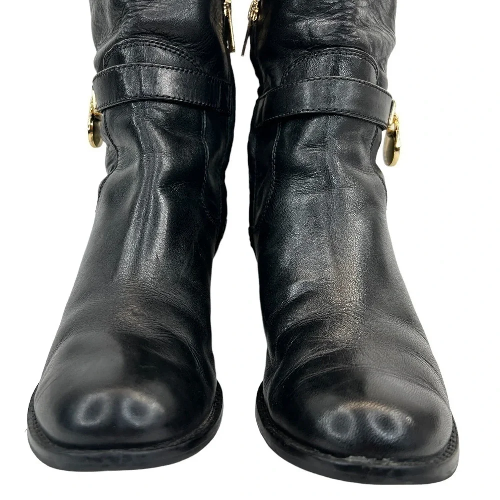 MICHAEL Michael Kors Women’s Black Leather Riding Boots - Picture 9 of 16